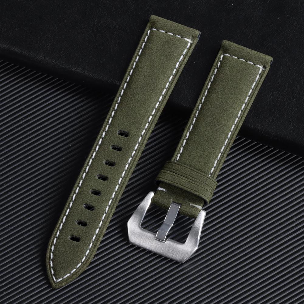 Geniune Retro Calf Cowhide Watchband 18mm 20mm 22mm 24mm Wristband for Samsung Watch Strap for Seiko Universal Replacement Strap