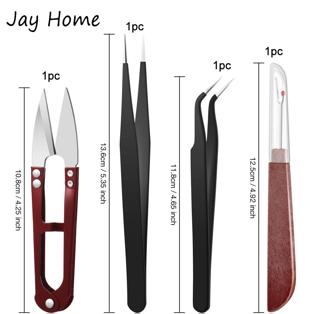 

4pcs Sewing Seam Ripper Kit Seam Rippers Stitch Remover & Thread Remover Scissors & Tweezers for Sewing Needlework Crafting