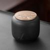 Hand-painted Black Ceramic Tea Caddy with Distant Mountain Design - Small, Simple, Sealed for Freshness