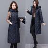 Women Jacket Lightweight Down Cotton Jacket Long Sleeved Detachable Mid Long Parkas Warm Female Winter Coat Outerwear