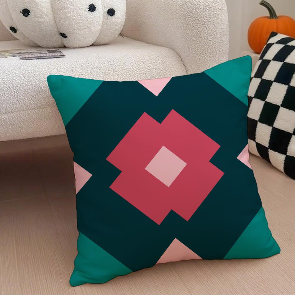 Exotic Portuguese Style Geometric Graphics Art Cushion Cover Throw Pillow Cover Hidden Button Durable Polyester Chair Cushion