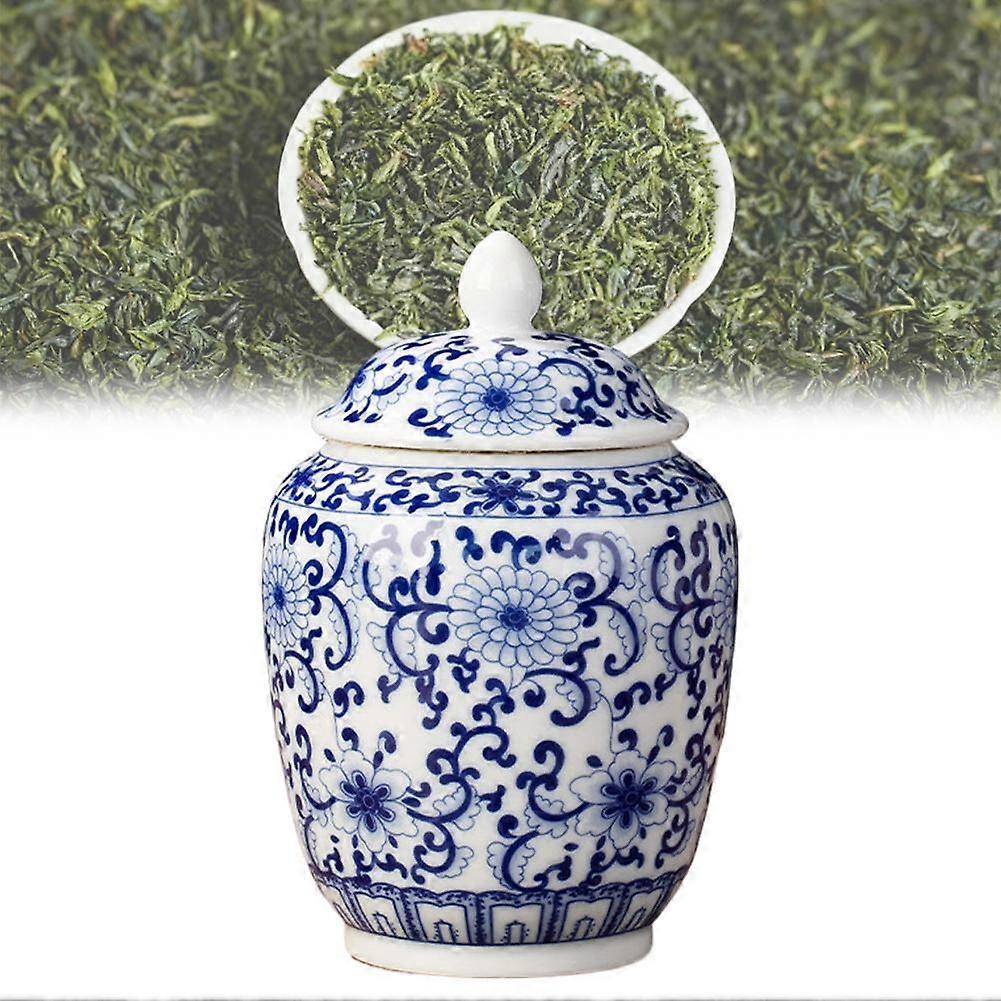 Blue and White Porcelain Tea Canister Desk Decoration Tea Jar Coffee Container