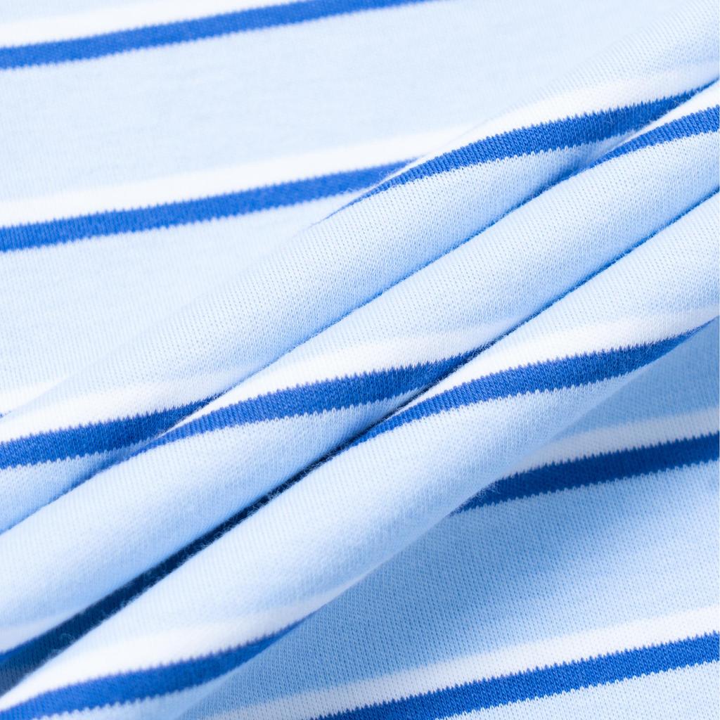 Polo Ralph Lauren Logo Embroidered Striped Button Loose Fit Short Sleeve Polo Shirt Men Polo Shirts Blue 710869588-001