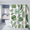Tropical Botanical Illustration Shower Curtain 1Pc With 12 Hooks For Bathroom Home Decor Polyester 2D Flat Print 70.8X70.8 Inch