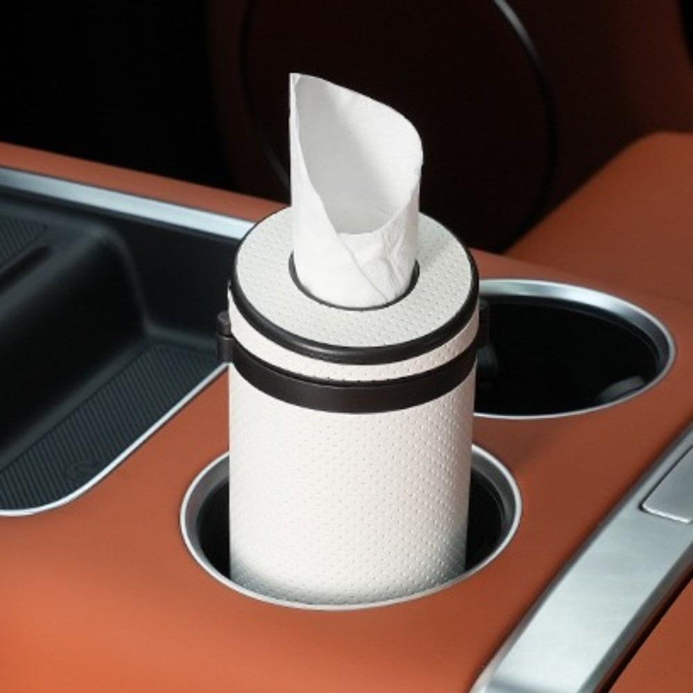 

with Safety Breaker Round Roll Holder Car Tissue Tube Storage Bag Car Interior Accessories білий