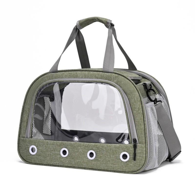 Transparent Window Pet Carrier Bag Small Dogs Cats Breathable Ventilated Travel With Multiple Air Vents Oxford Fabric