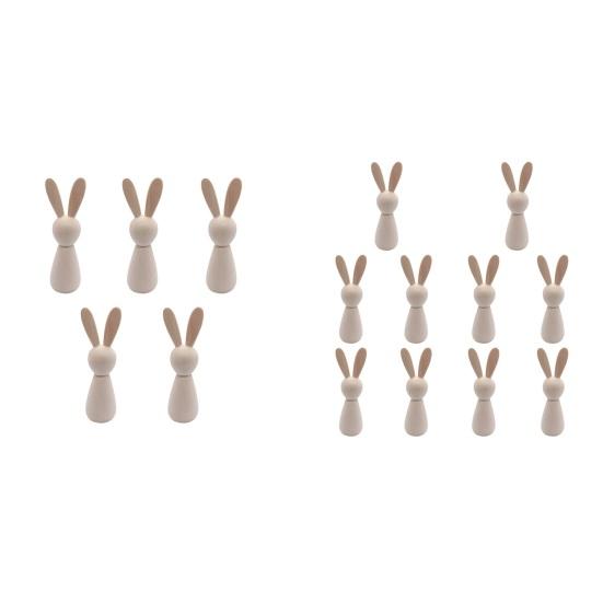 Unfinished Wooden Rabbit Wood Easter Blank Bunny Bunny Figurine Crafts DIY Mini Peg Dolls