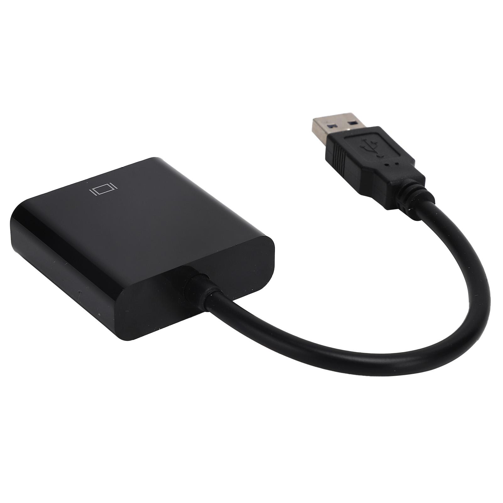 

USB3.0 to VGA Converter 5Gbps HD 1080P Adapter Cable 15Pin Female External Video CardBlack чёрный
