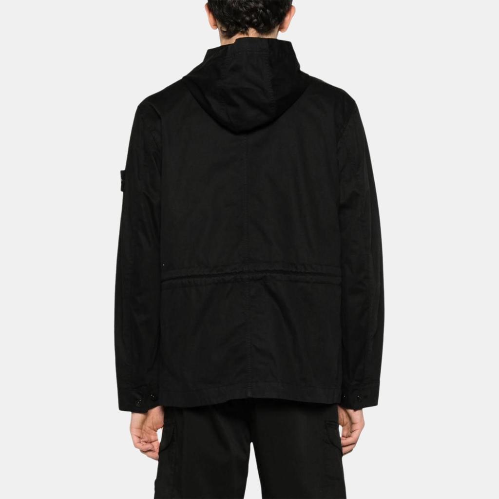 STONE ISLAND Compass Badge Detachable Hood Single-Breasted Long Sleeve Jacket Men Jacket Black 801543634-V0029