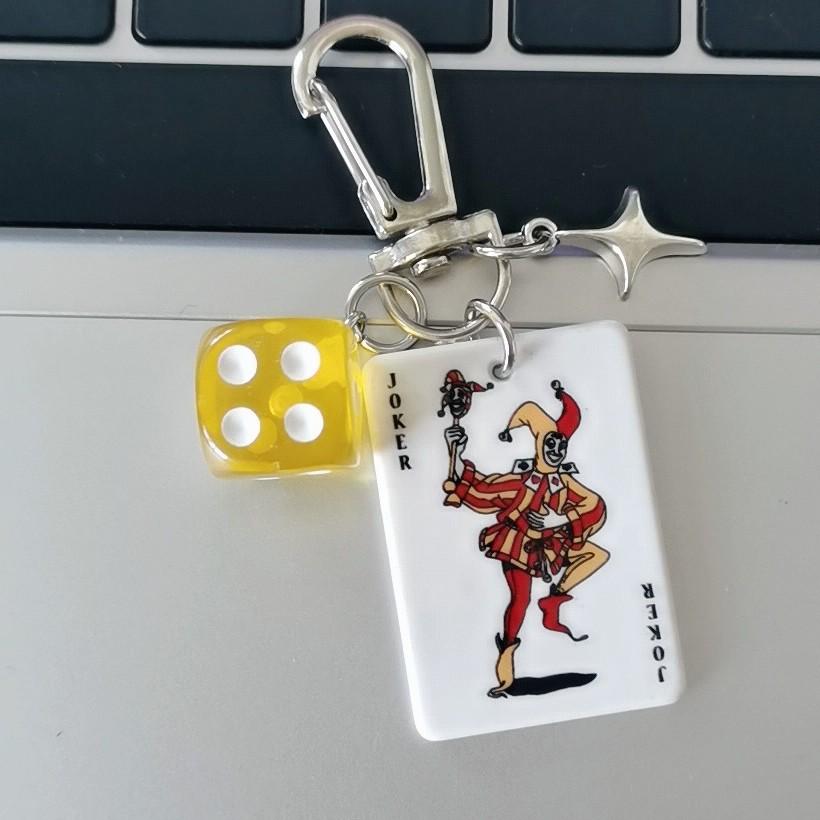 Lovecraft-Inspired Poker Style Multi-Element Keychain Ornament