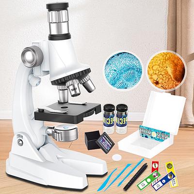 100x-1200x Beginner Microscope Set Science Learning Toy For Students Kids Home Lab Classroom Use