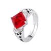 Jewelry Artificial Color Treasure Sugar Tower Ring Square Diamond Sapphire Ring Turquoise Ring
