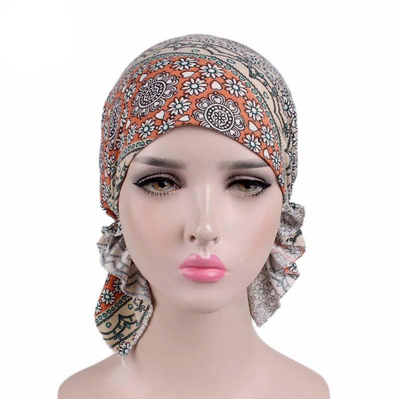 Women Muslim Turban Cancer Chemo Cap Stretch Wrap Beanie Head Scarf Cover Hats