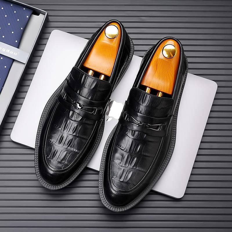 

Лоферы мужские One Pedal Lazy Casual Leather Shoes Натуральная кожа Мужские свадебные туфли Doudou для жениха 44 чёрный