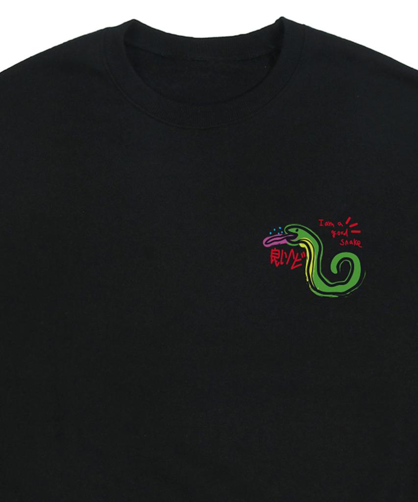 GRAVER [Unisex] Good Snake Sweatshirt_Black