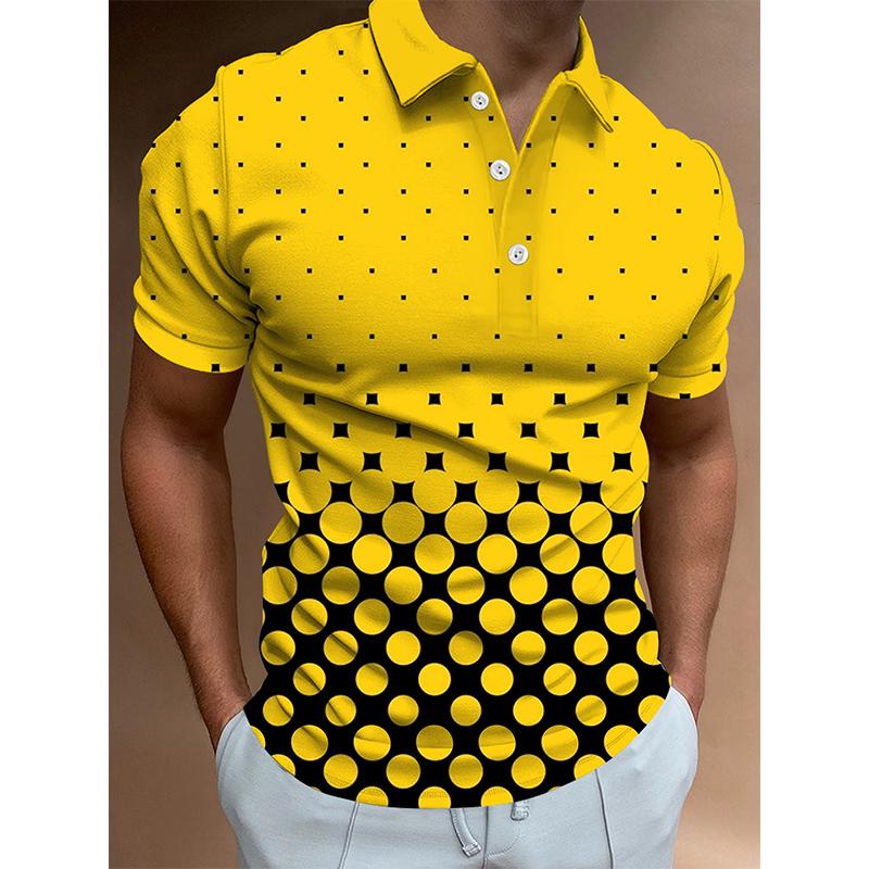 2024 nowych mężczyzna letnia moda z krótkim rękawem 3D Digital Print Casual koszulka polo, męska koszulka polo do golfa.