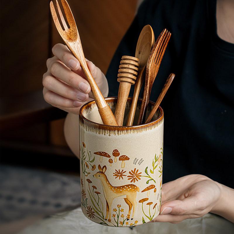 Utensil Container Modern Kitchen Holder Pot for Spatulas Spoons Counter