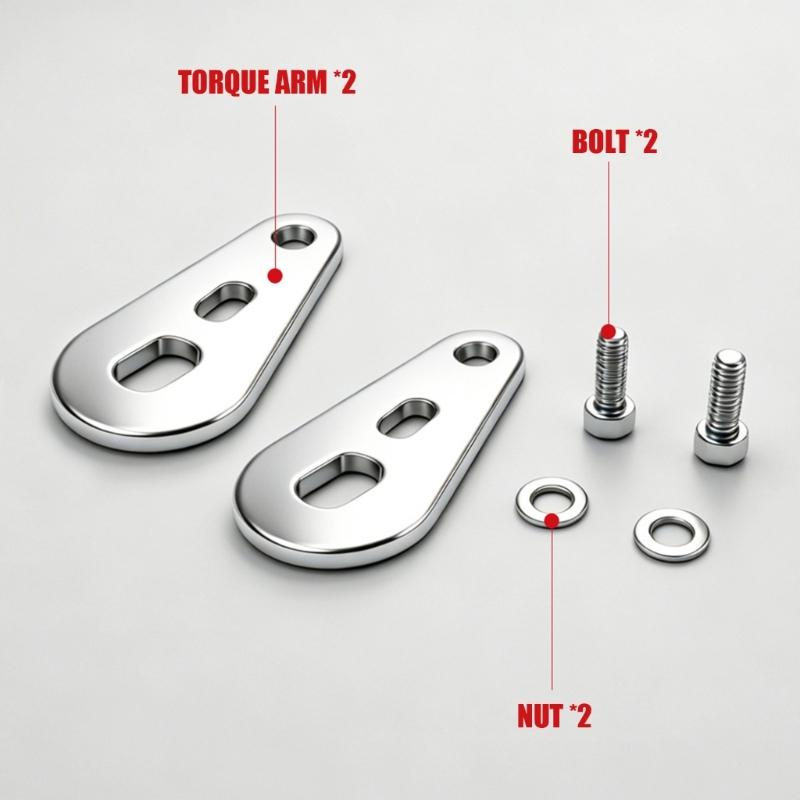 Mountain Bike Motor Arm Plate Set, Steel Conversion Plates with Mounting Hardware and Size Reference for Electric Bike Replacement