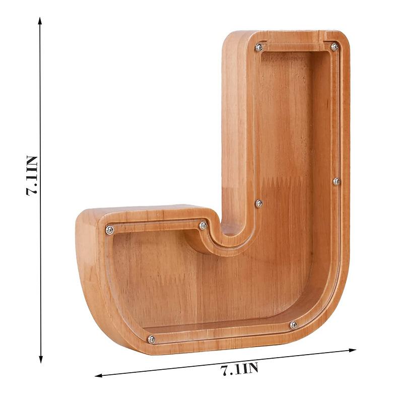 Creative Wooden Piggy Bank Twenty-Six Letter Coin Money Saving Box Storage Customized Name Wood DIY Letter Kids Money Bank Gift