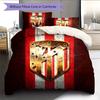 Atlético de Madrid Wzór Pościel Kołdra Zestaw Dekoracja Domu Prezent (1 * poszwa na kołdrę + 2 * poszewki na poduszki bez rdzenia)