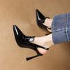 Comfortable High-heeled Shoes. Women's New Style Thin Heel Pointed-toe Slip-on Sandals. Devotion