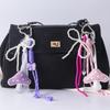 PU Leather Mushroom Decor Pendant Fashion Series Pearl Chain Student Backpack Woven Rope Decoration Accessories Bag Charm