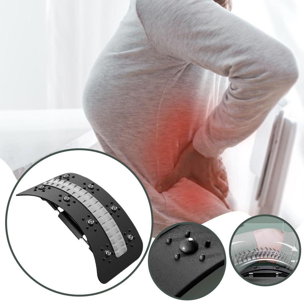 Back Stretcher Waist Support Relieving Board Adjustable Lumbar Stretcher Multi-Level Adjustable Waist Neck Fitness massage