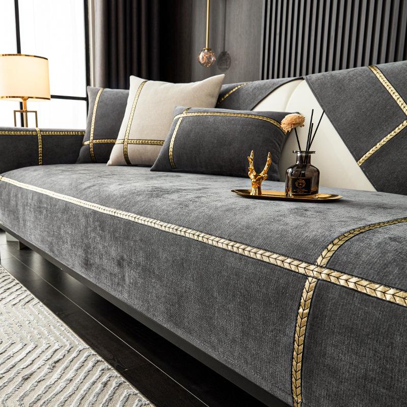 

Chenier Light Luxury Modern High-End Sofa Cushion New Four-Season Universal Non-Slip Leather Sofa Cover Seat Cushion 70*70cm