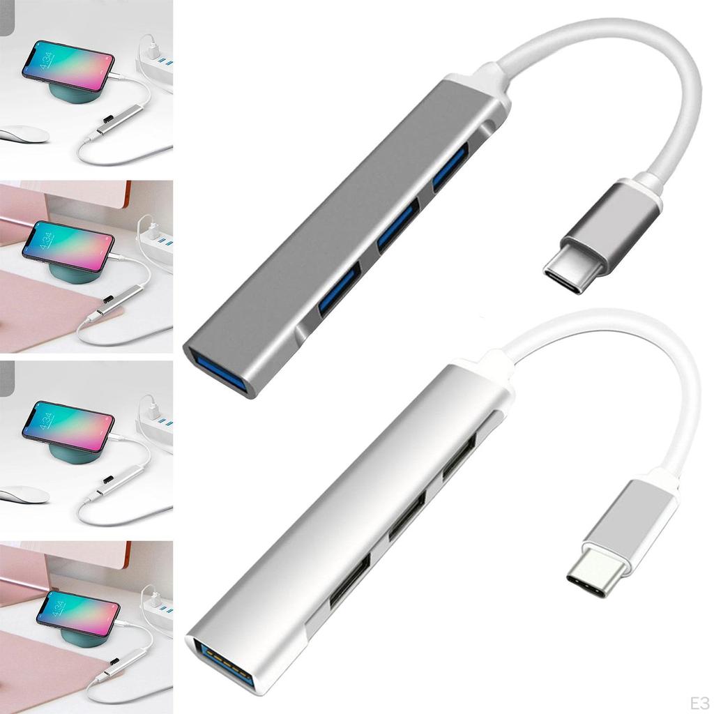 Sleek USB C Hub with 4 Ports for Seamless Data Transfer And Audio Connectivity