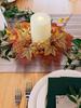Fall Candle Ring 9.8Inch Maple Leaves Harvest Day Wreath Ring Holder Small Wreath Pillar Candle Holder Farmhouse Wreath Festival
