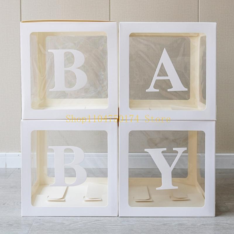Set of 4 Baby Boxes with Letters for Wedding Baby Shower Birthday Party Decor top sale