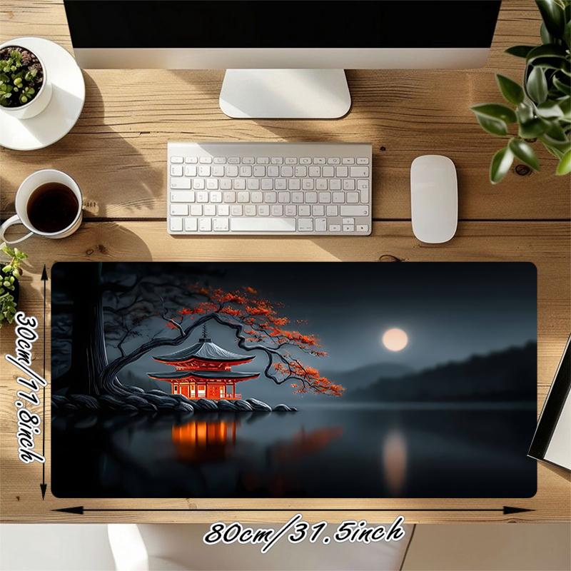1Pc Moonlit Forest Mystery Gaming Mouse Pad Keyboard Desk Mat Non-slip Rubber Lock Edge Waterproof Computer Mousepad for Office Home Decor Y1665