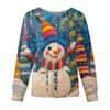 Women Long Sleeve Pattern Tops Pocket Working Stand-up Collar Single-breasted Protective Overalls Jacket Top Christmas