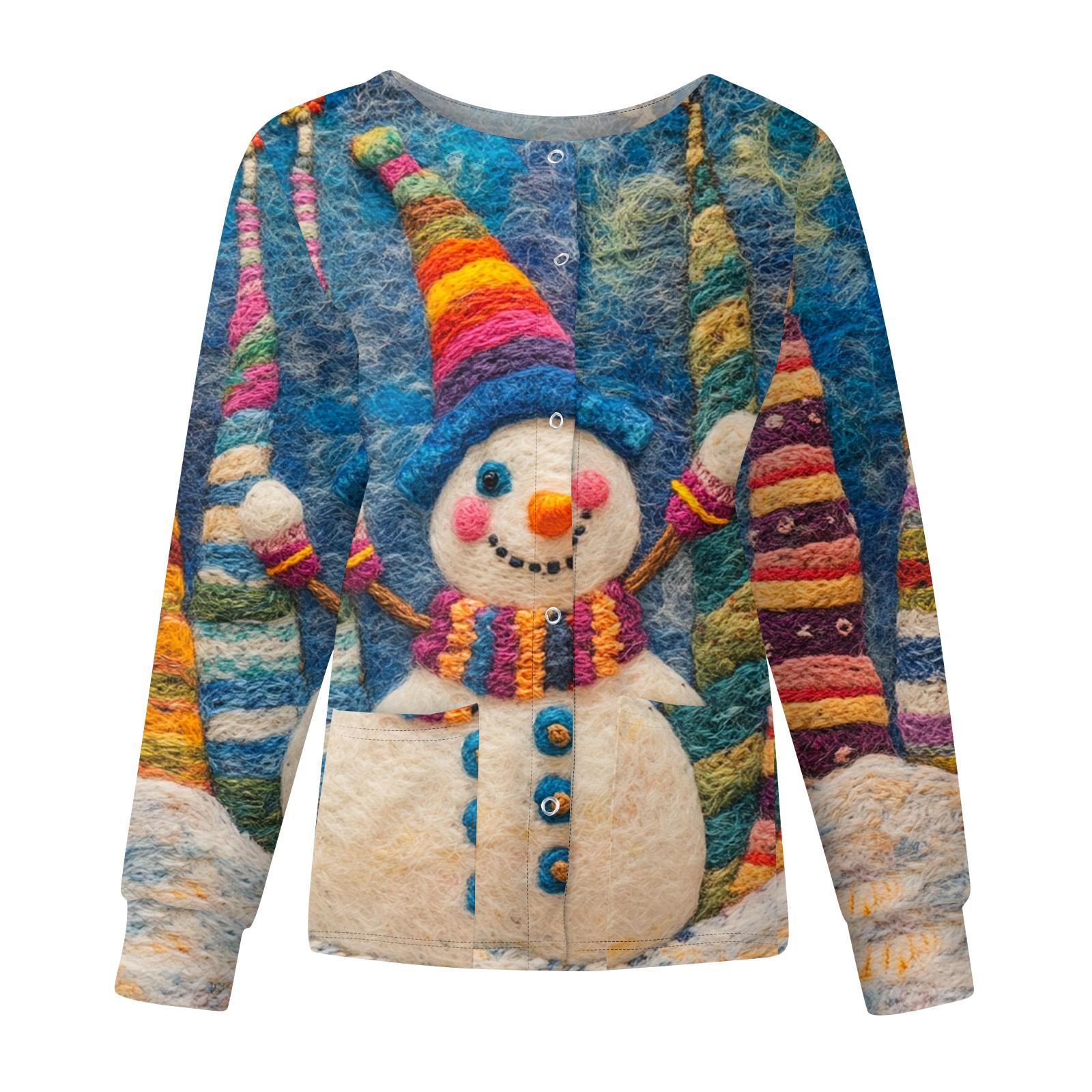 

Женские топы с длинными рукавами и карманами, рабочий воротник-стойка, однобортный защитный комбинезон, куртка, рождественский топ XXXXL