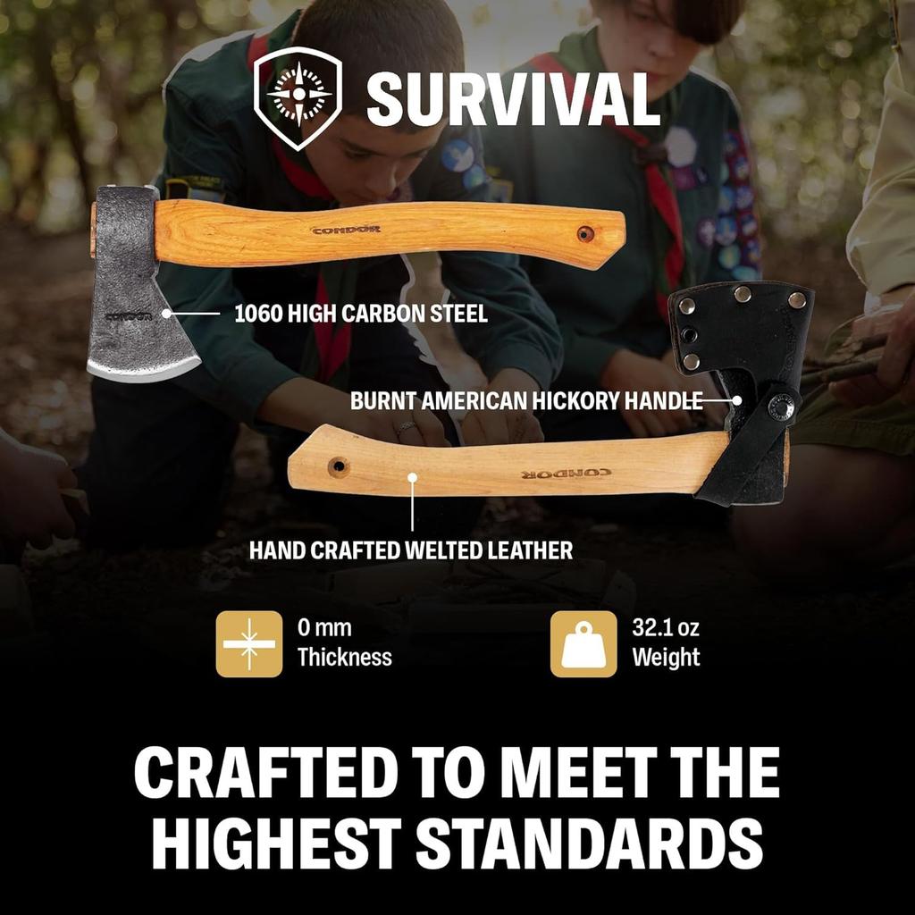 Knives Greenland Hatchet 1060 Carbon American Hickory CONDOR Greenland Hatchet Axe Japanese CONDOR/Tools & [Genuine Product]