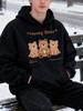 Super Soft And Comfortable Honey Bear Cute Bears Graphic Hoodie Adorable Three Bears with Honey Jar Print Sweatshirt for Bear Love