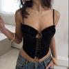 Women's Sexy Splicing Lace-up Spice Girls Street Shoot Fishbone Suspender Premium Sense Inner Top Fishbone Corset Women