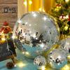 Silverspegel Discokula Ornament Reflekterande Hängande Discokula Dekorationer för 70-tals Retro Fest Jul Födelsedagar Tillbehör