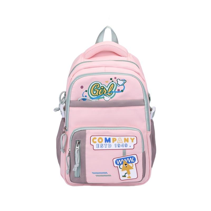 

Модный рюкзак для начальной школы для девочек 3-6 классов, милый, снижающий нагрузку, с защитой спины, легкий, большой вместимости, детский рюкзак светло-розовый