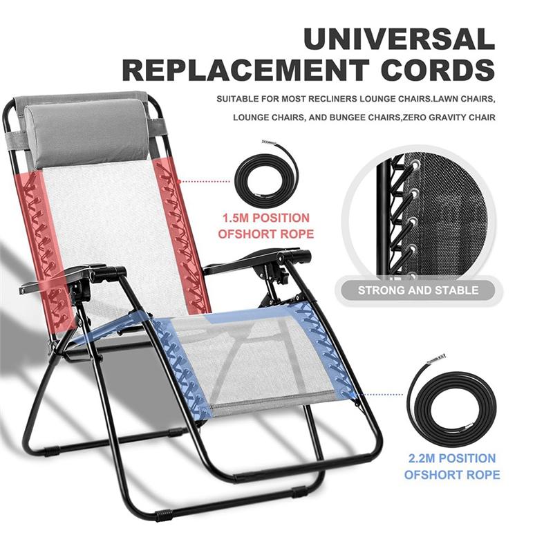 A03F-12 Pcs Gravity Chair Replacement Cord Replacement Cord For Outdoor, Lounge Chair For Zero Gravity Chair, Outdoor Recliner