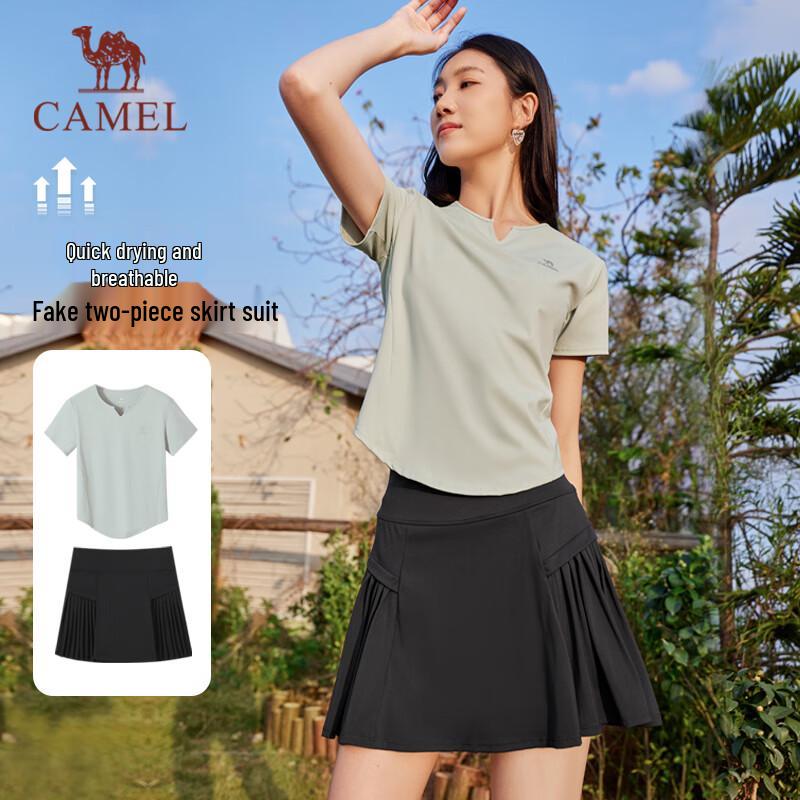 CAMEL Women s Anti-Exposure Quick-Dry 2-Piece Sports Set M