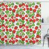 Kawaii Strawberry Shower Curtain For Bathroom Decor, Cute Pink Fruit Shower Curtain Waterproof Fabric Bath Curtain With Hooks
