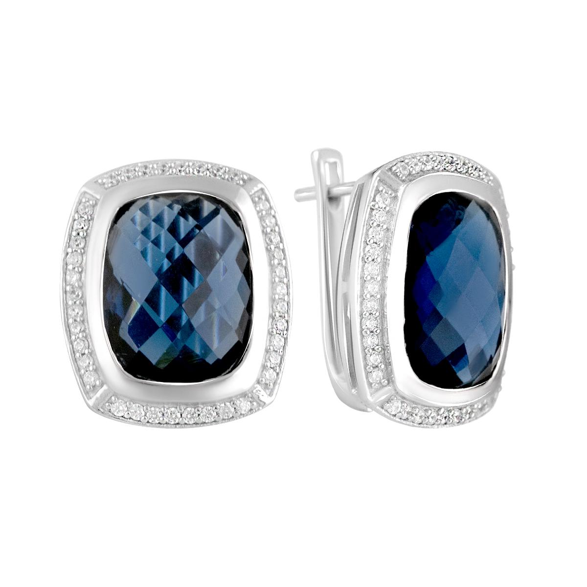 

Срібні сережки зі штучним танзанітом 17.377ct (2111597) синій