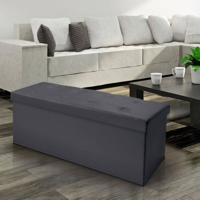 Storage Bench - OSE - 76 Cm - Solid Wood - Grey - Contemporary Design