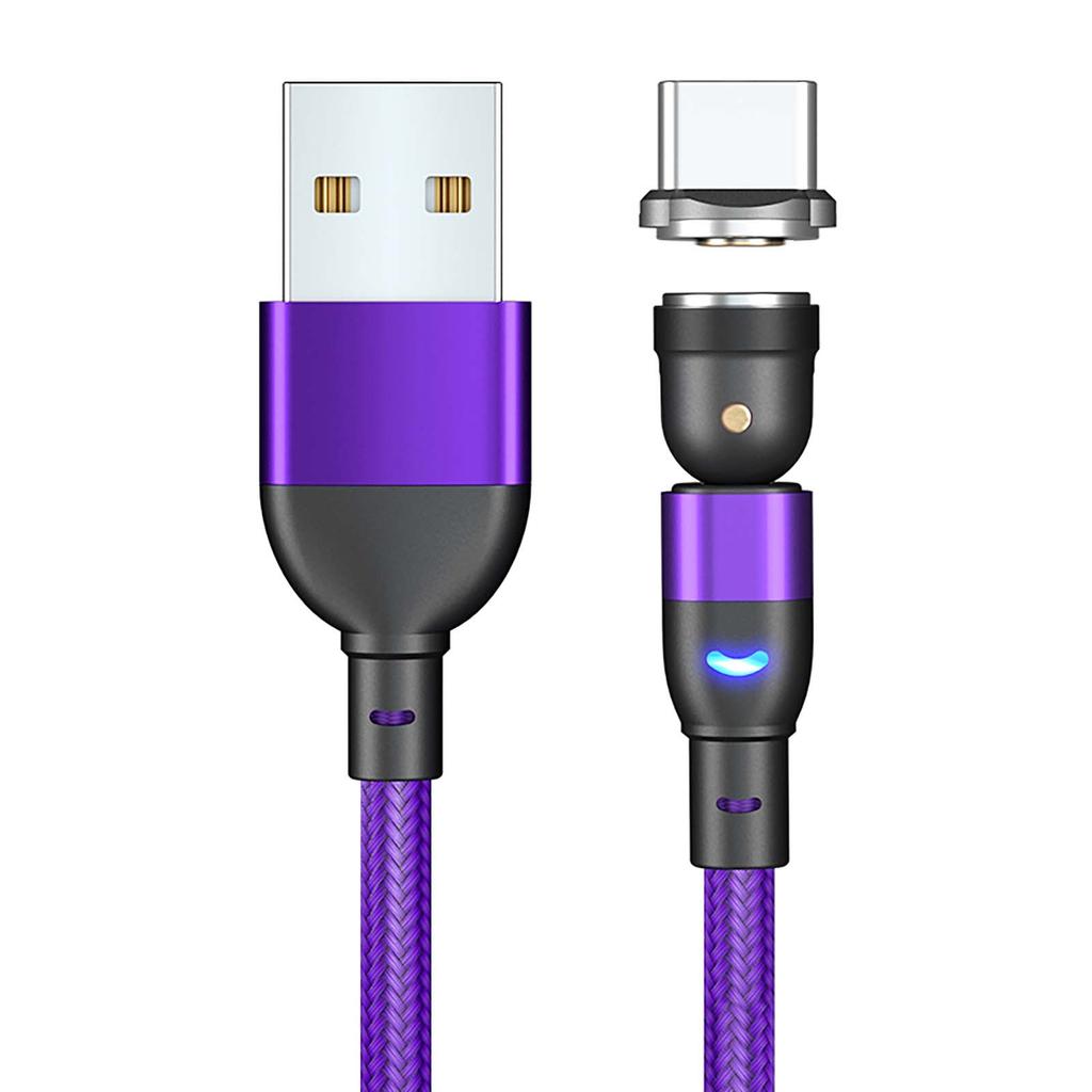 Type-C USB 540° 3A Fast Charging Rotating Magnetic Data Cable About 78.8in