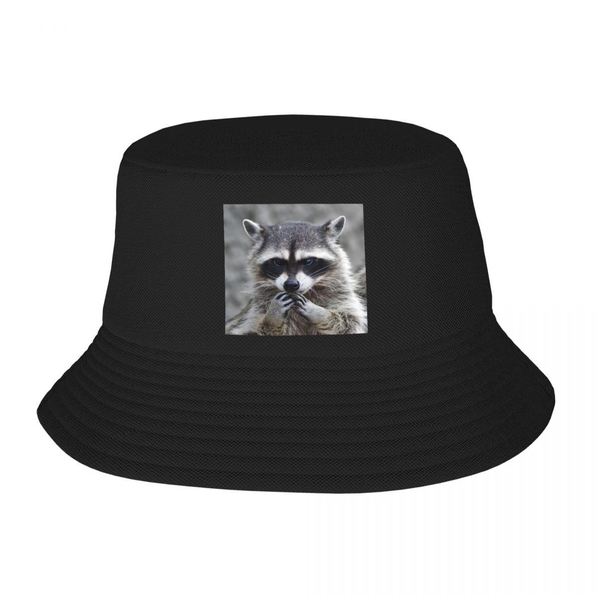 

Custom Funny Raccoon Bucket Hat Unisex Women Outdoor Sun Summer Camping Fishing Cap