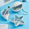 Elegant Coastal Themed Ceramic Dish For Jewelry Storage Makeup Vanity Tabletop Decorative Display Tray