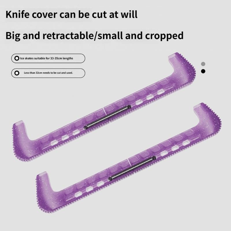 Ice Hockey Figure Skate Blade Covers Ice Skating Guards Adjustable Skate Guards Protector Elastic Ice Skate Blade Guards