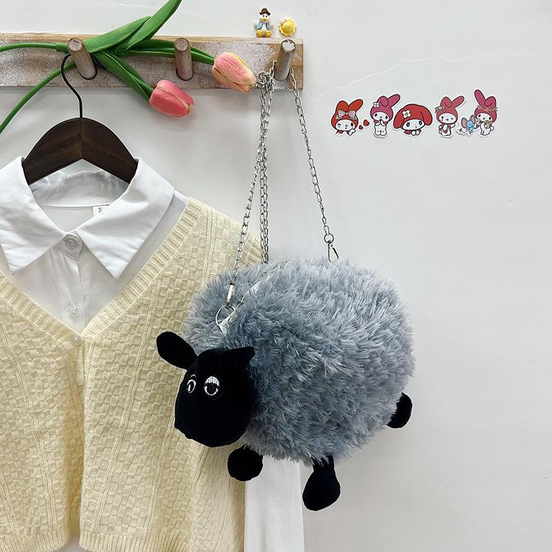 

Милая мультяшная женская сумка-сачель, персонализированная сумка-мессенджер через плечо с ягненком, уродливо-милая студенческая плюшевая сумка one size fits all