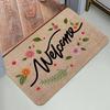 Inspirational Quote Floral Welcome Door Mat English Word Pattern NonSlip Rug for Entryway Bedroom Door Mat Home Decor